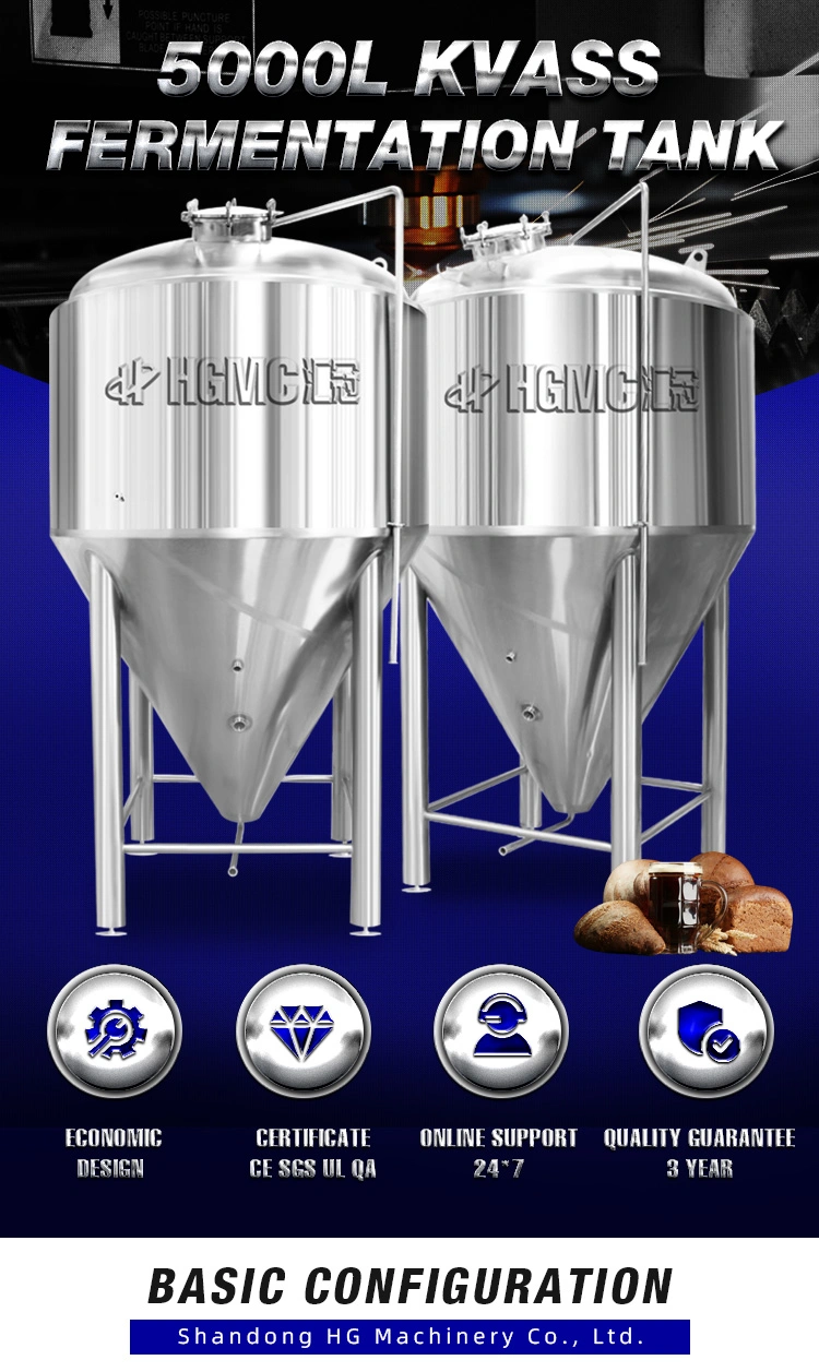 Industrial Stainless Steel Beer Conical Fermentation Tank 1000L 2000L 3000L 5000L Large Beer Fermentation Tank